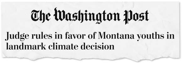 Washington Post: Judge rules in favor of youths in landmark climate decision