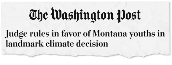 Washington Post: Judge rules in favor of youths in landmark climate decision